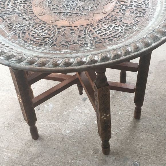 Vintage | Middle Eastern Tray / Table & Folding Base - Picture 4 of 16